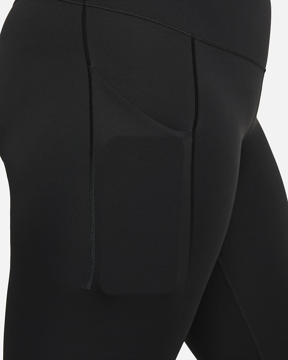 Nike Universa 7/8-Leggings mit Taschen, mittlerem Halt und hohem Bund für Damen - Schwarz/Schwarz