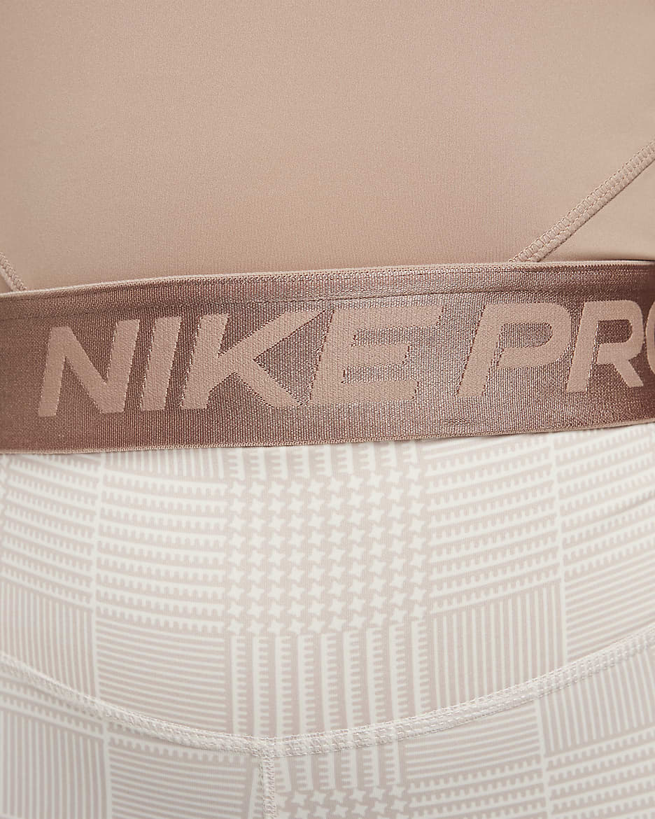 Nike Pro Dri-FIT női haspóló - Desert Dust