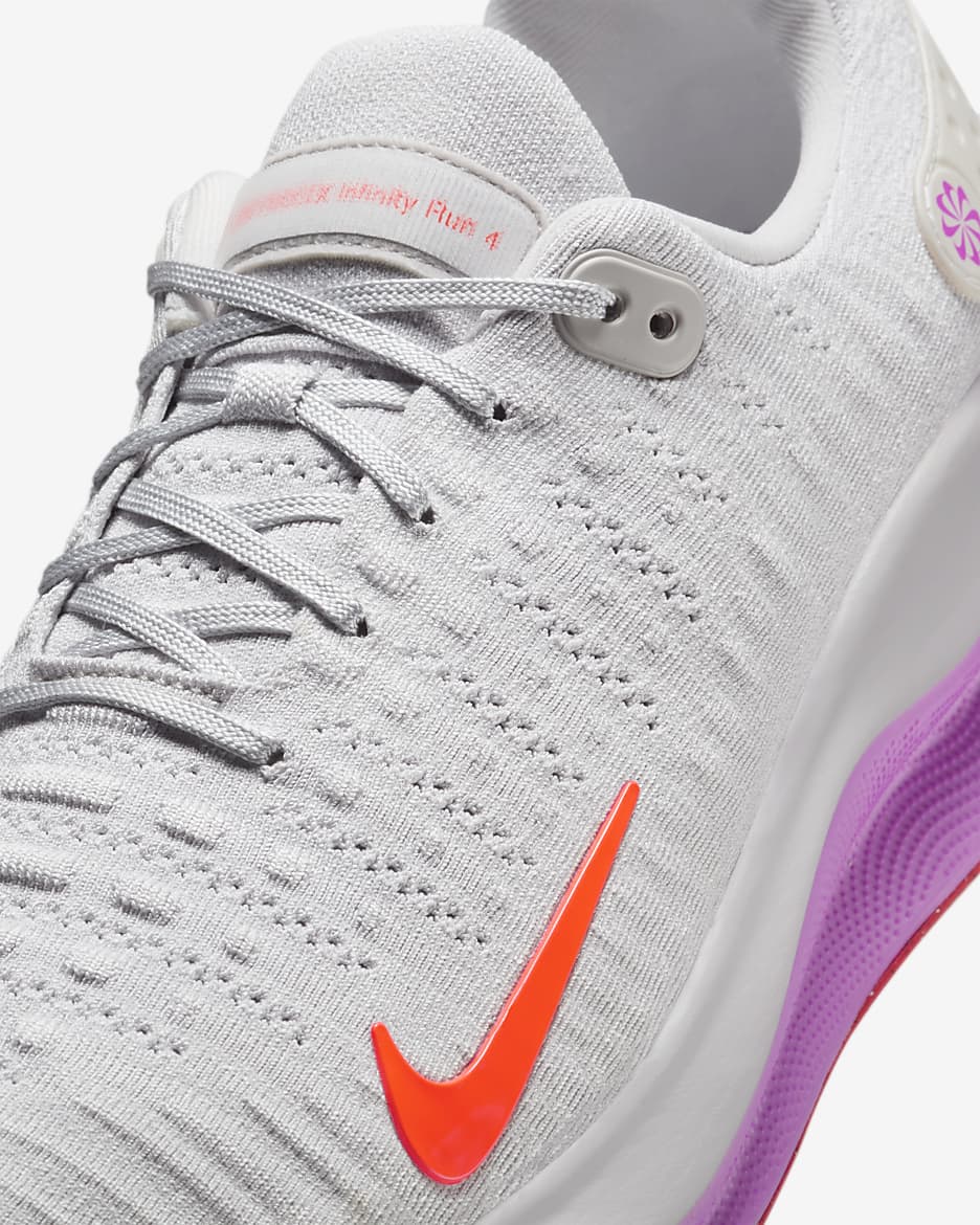 Tenis de correr en carretera para hombre Nike InfinityRN 4 - Gris vasto/Hipervioleta/Carmesí brillante