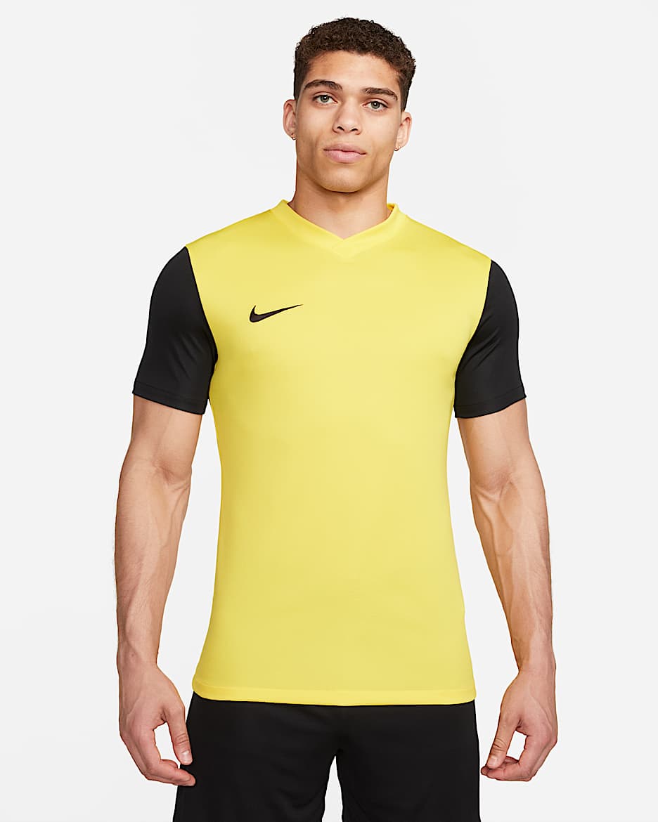 Maglia da calcio a manica corta Nike Dri-FIT Tiempo Premier 2 – Uomo - Tour Yellow/Nero/Nero