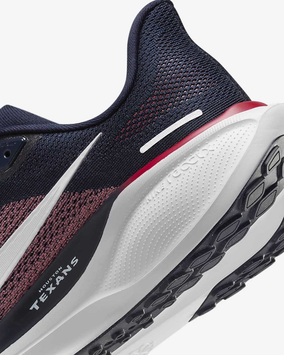 Tenis de correr en pavimento para hombre Nike Pegasus 41 NFL Houston Texans - Marino/Blanco/Rojo gimnasio/Blanco