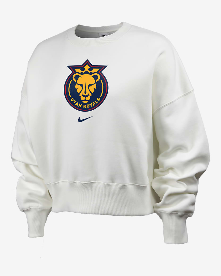 Sudadera de cuello redondo Nike de la NWSL para mujer Utah Royals FC Phoenix Fleece - Vela