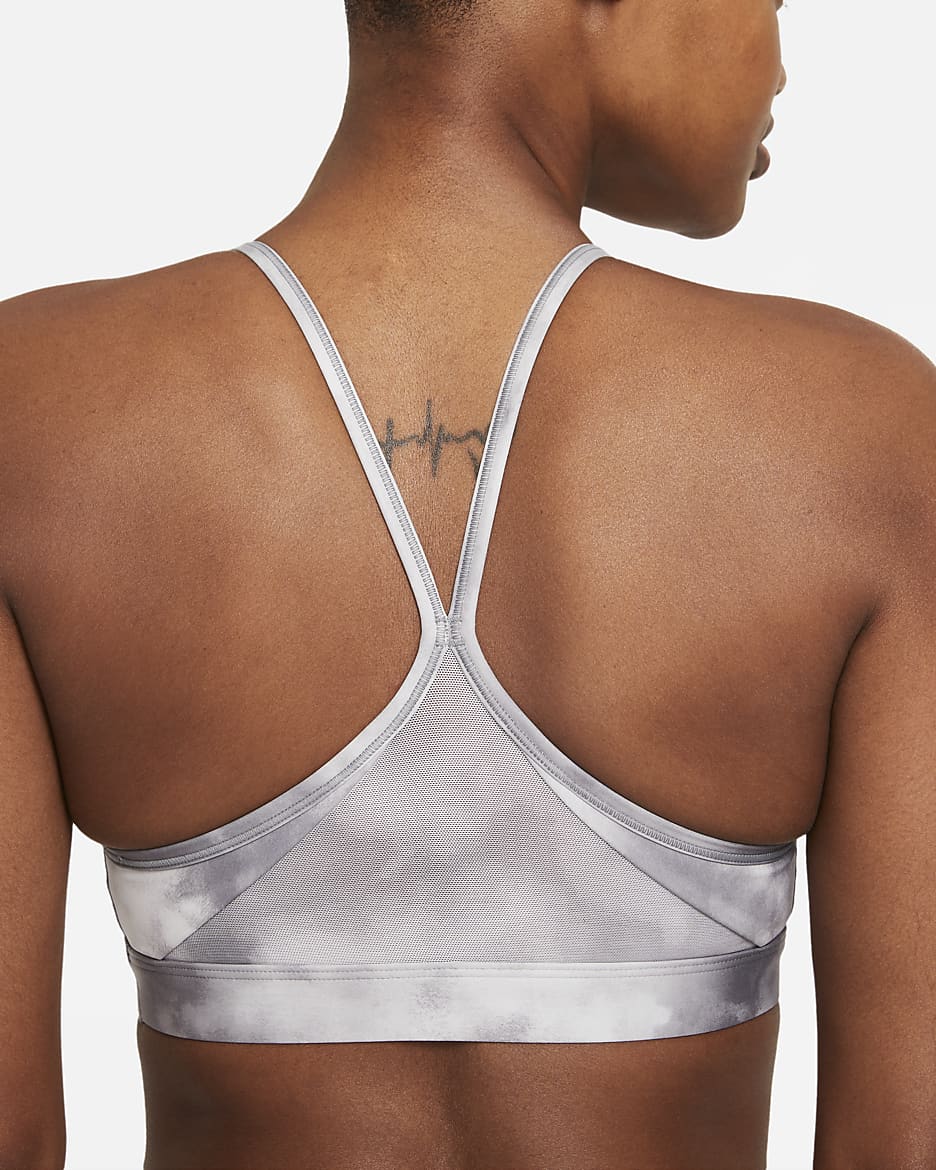 Nike Indy Icon Clash Women's Light-Support Padded Strappy Sports Bra - Smoke Grey/Black/White