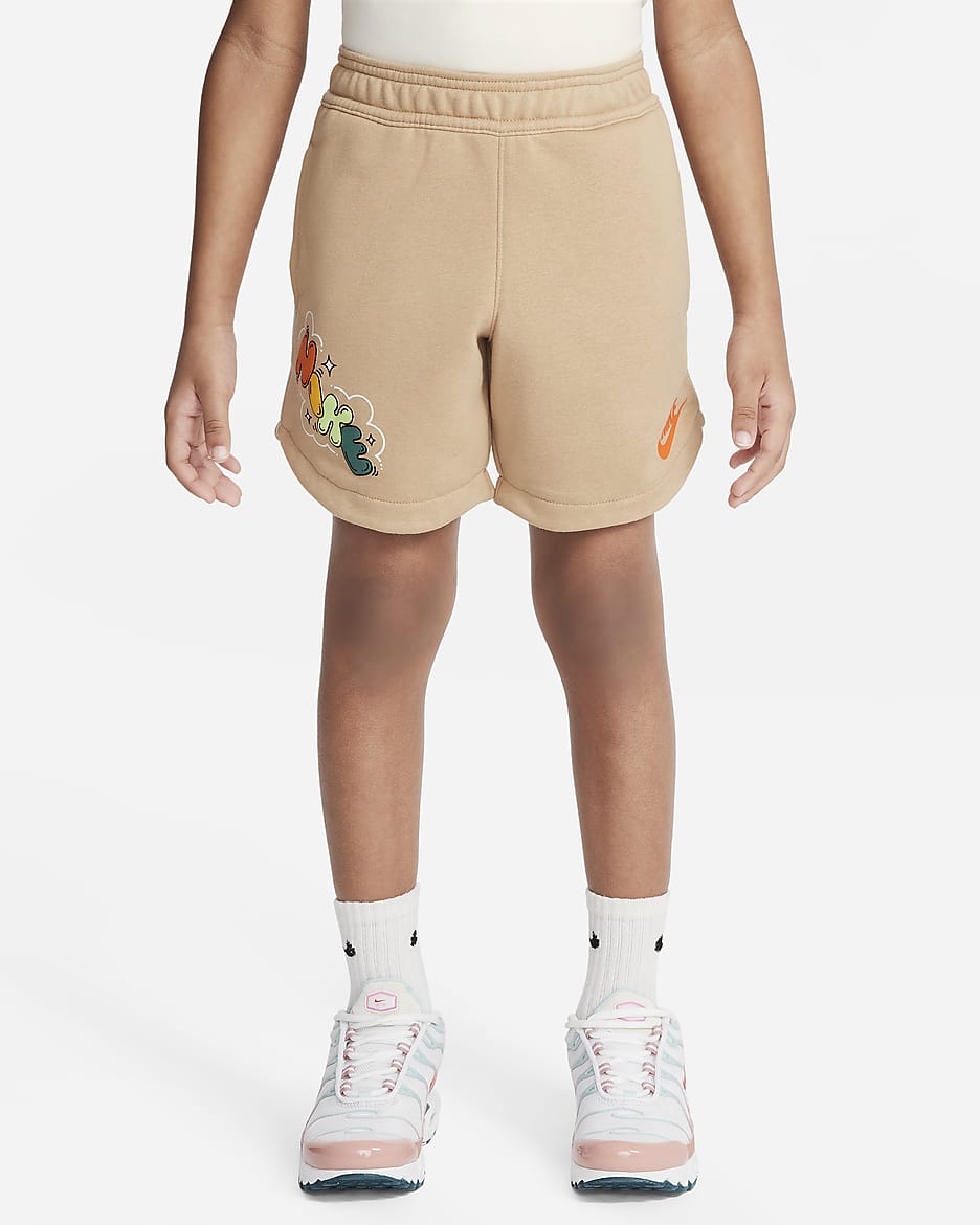 Nike Sportswear Create Your Own Adventure Younger Kids' French Terry Graphic Shorts - Hemp