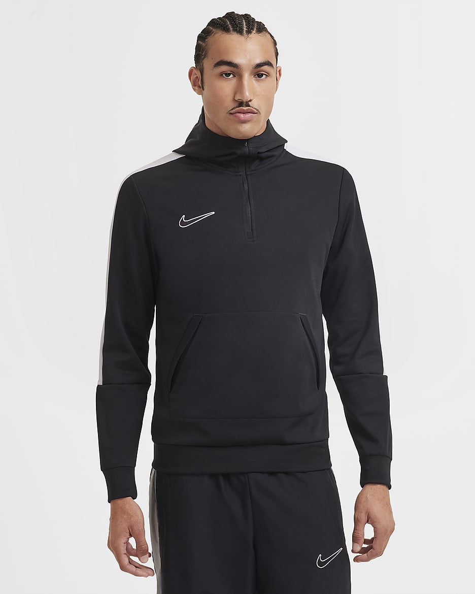 Sudadera con gorro de fútbol Therma-FIT para hombre Nike Academy - Negro/Blanco/Blanco