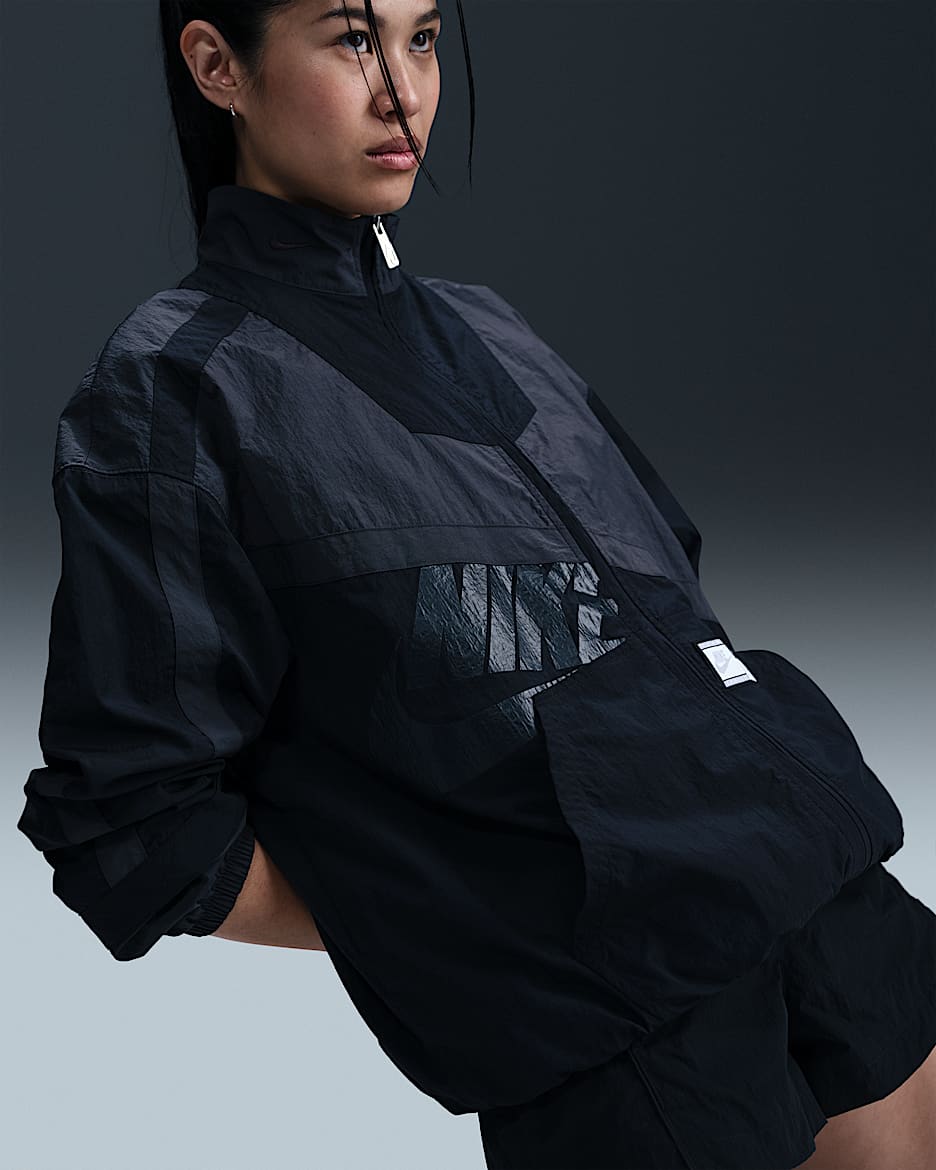Veste tissée oversize Nike Sportswear pour femme - Anthracite/Noir/Noir/Noir
