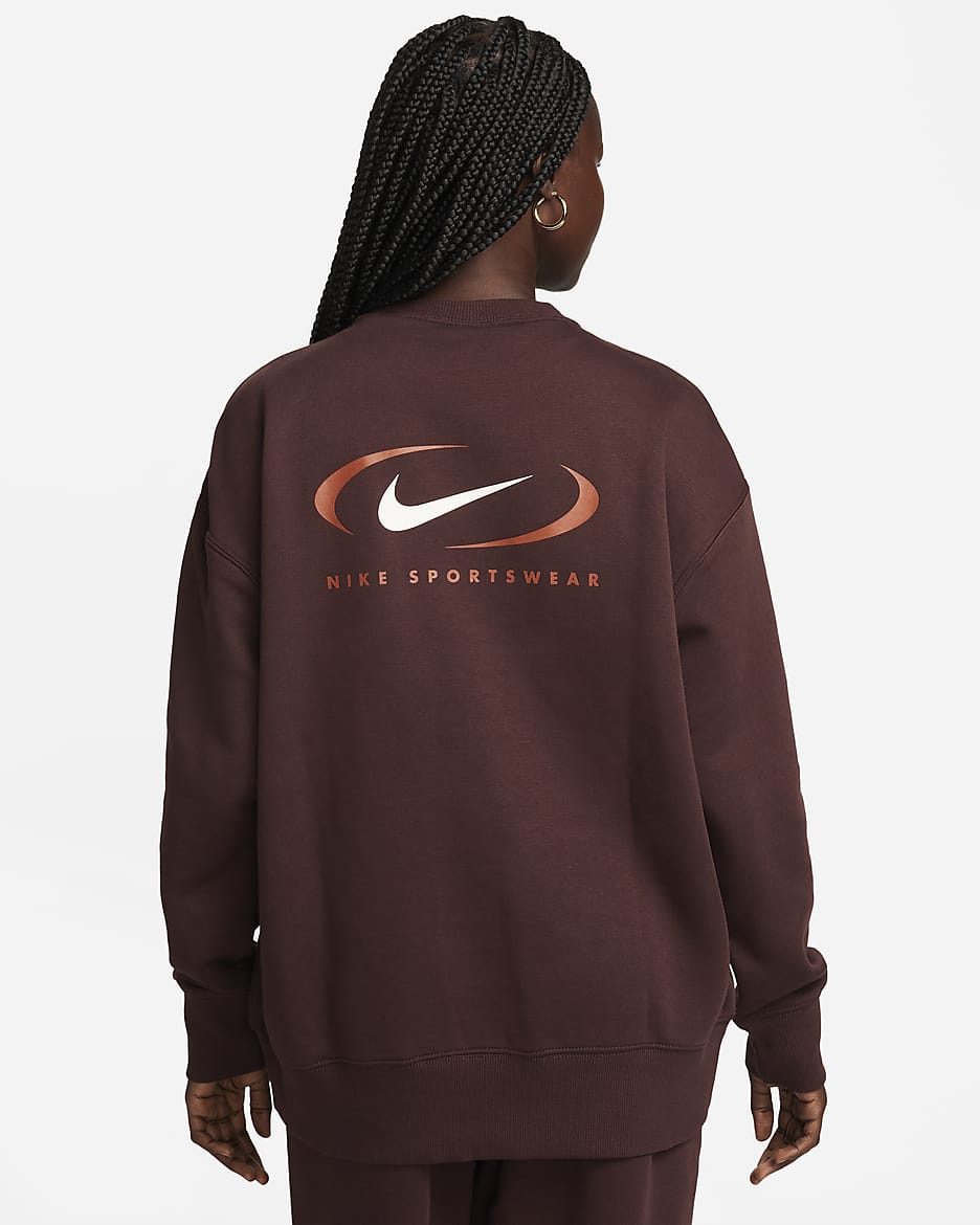 Nike Sportswear Phoenix Fleece Women's Oversized Crew-Neck Sweatshirt - Earth