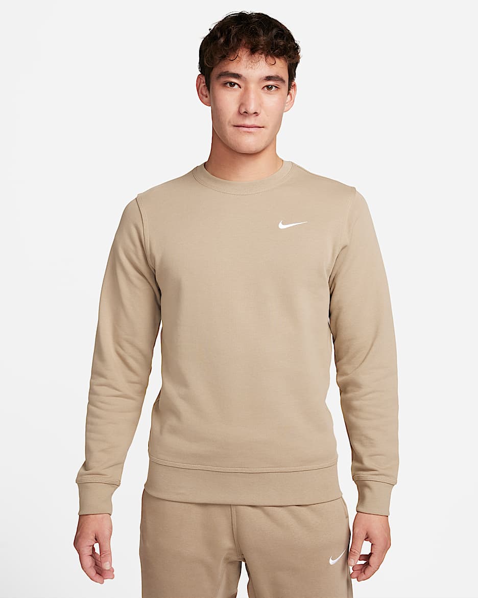 Nike Club Fleece 法國毛圈布圓領上衣 - Khaki/白色