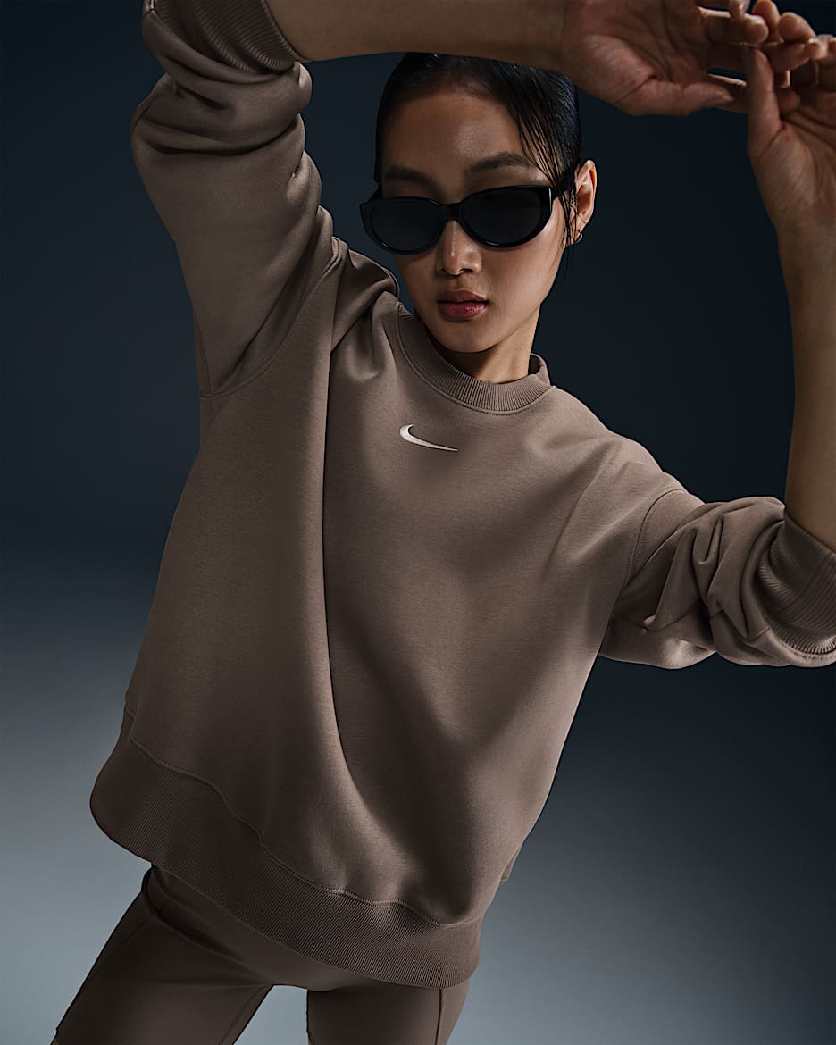 Nike Sportswear Phoenix Fleece Women's Oversized Crew-neck Sweatshirt - Mink Brown/Sail