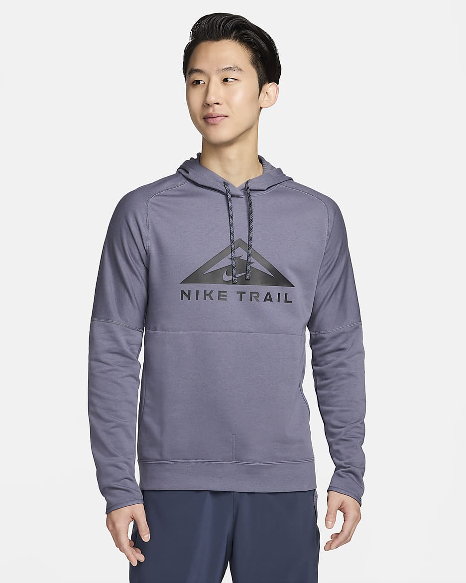 ナイキ Dri-FIT トレイル メンズ プルオーバー トレイル ランニングパーカー - ライトカーボン/ライトカーボン/ブラック