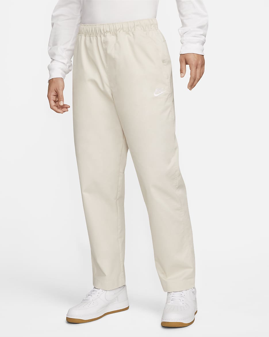 Nike Club Men's Woven Straight Leg Trousers - Light Orewood Brown/White