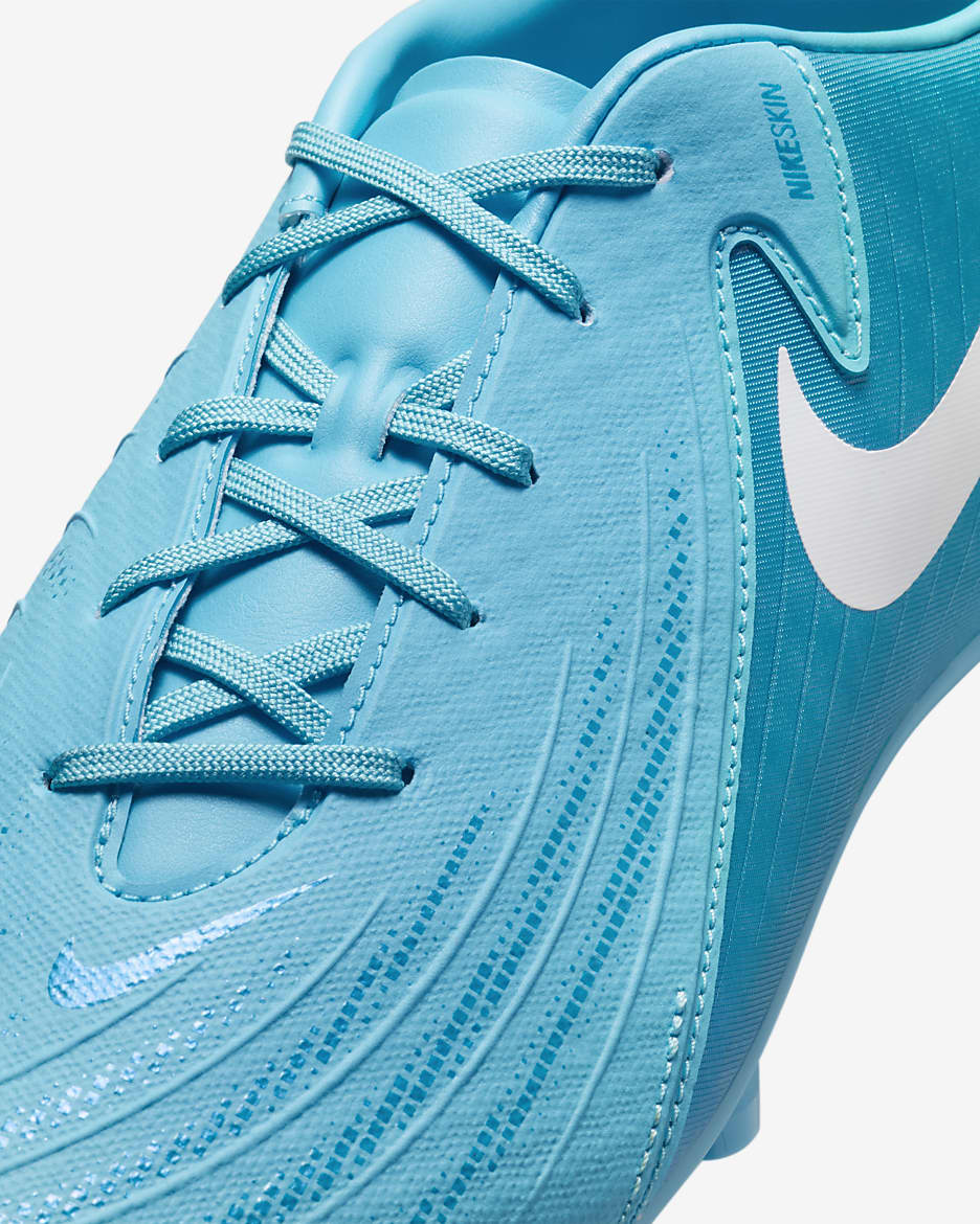 Chaussure de foot à crampons basse pour terrains gras Nike Phantom GX 2 Academy - Blue Fury/Blanc