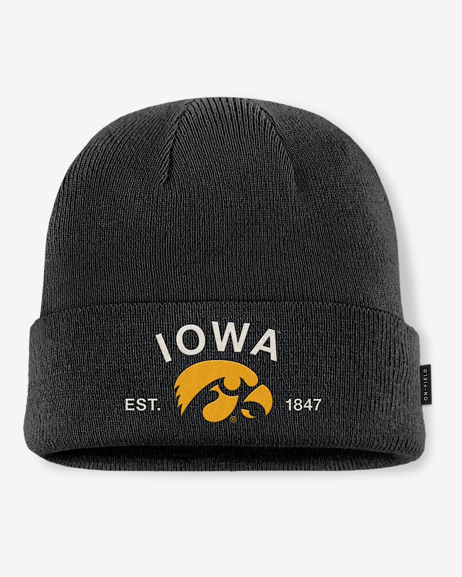 Iowa 2025 Military Appreciation Men's Nike College Cuffed Beanie - Black