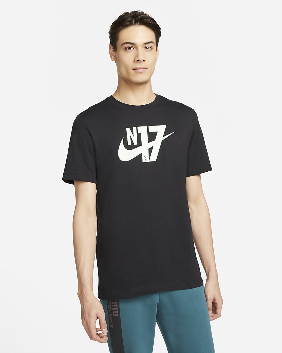 Tottenham Hotspur Men's Soccer T-Shirt - Black/Vapor Green