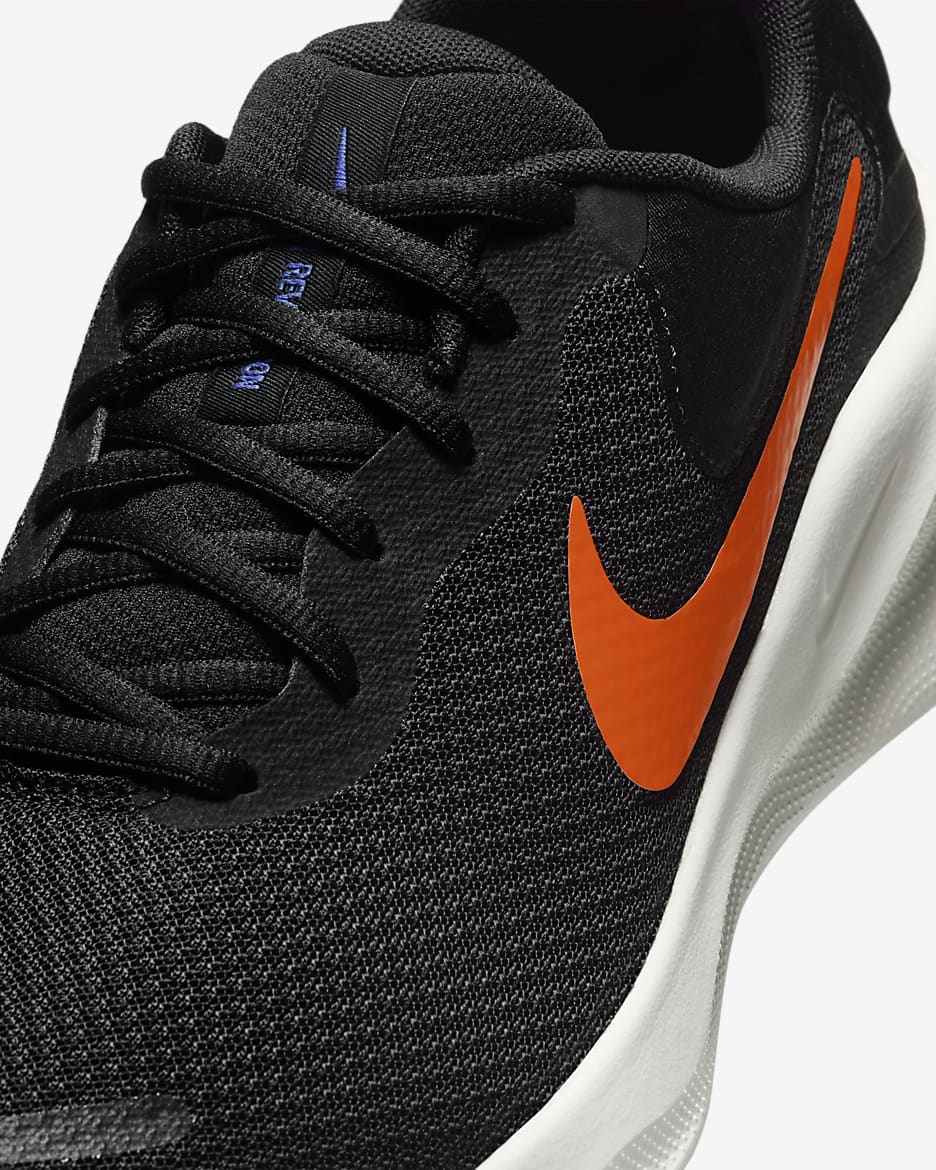 Nike Revolution 7 男款路跑鞋 - 黑色/Astronomy Blue/Sail/Hyper Crimson