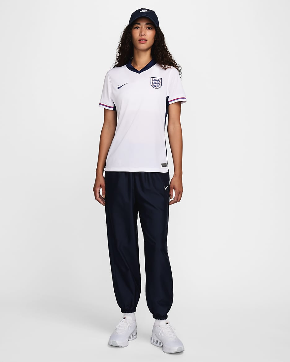 England (Men's Team) 2024/25 Stadium Home Women's Nike Dri-FIT Football Replica Shirt - White/Blue Void