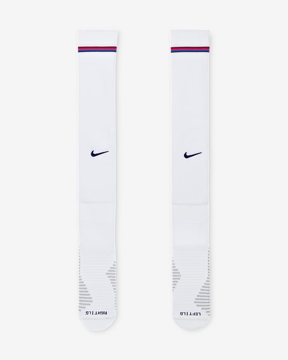 England Strike Home Nike Dri-FIT kniehohe Fußballsocken - Weiß/Blue Void