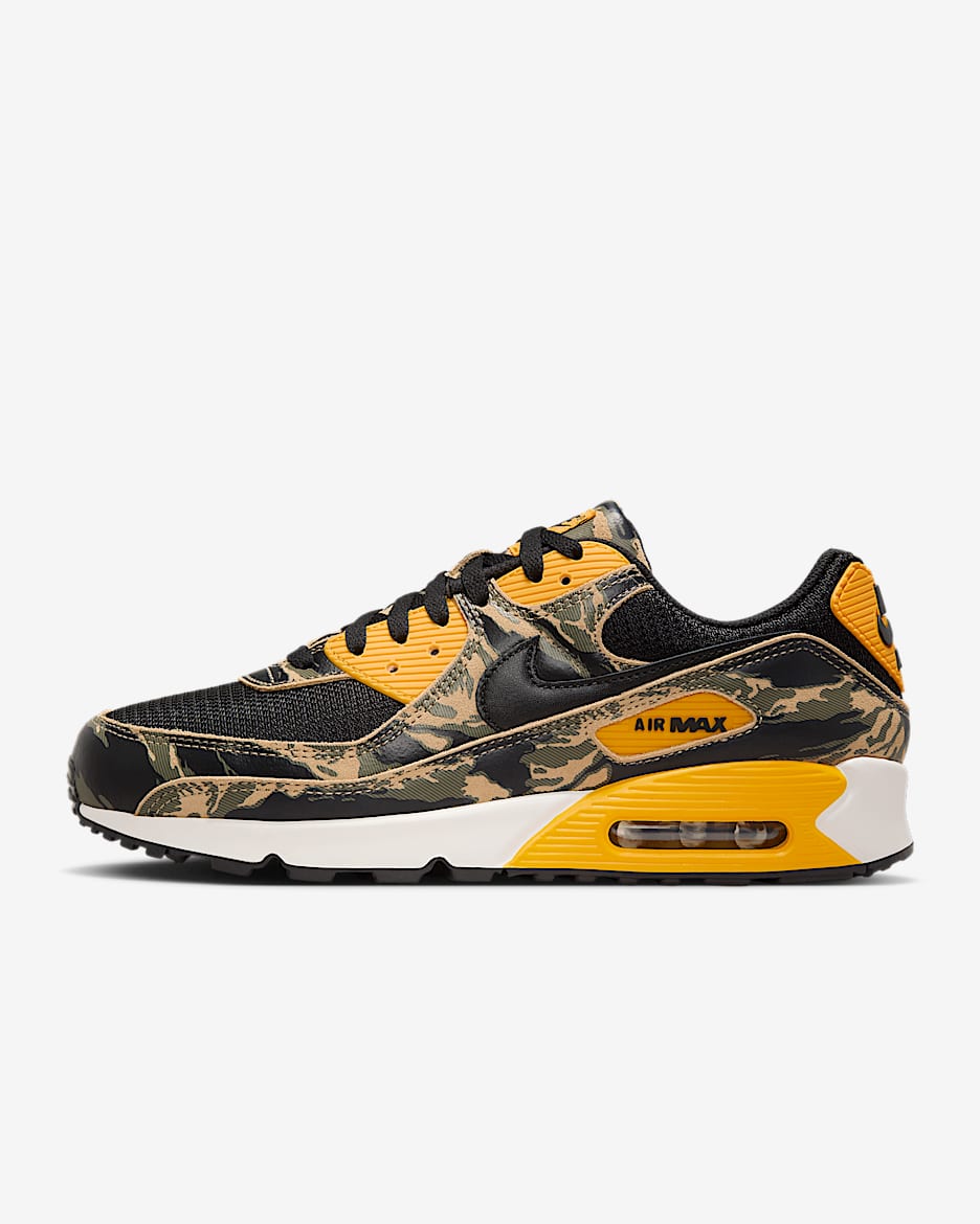 Nike Air Max 90 Premium Men's Shoes - Black/University Gold/Parachute Beige/Black
