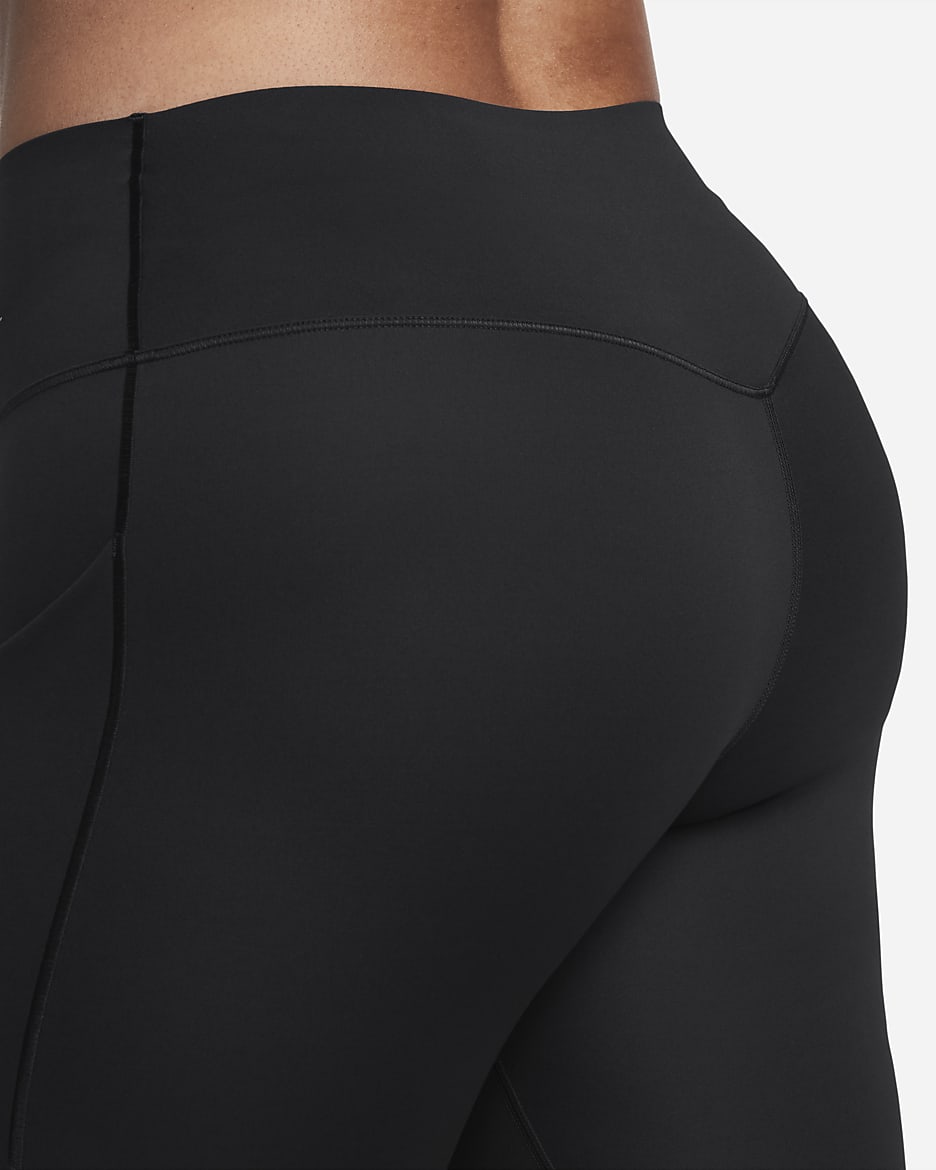 Nike Universa Women's Medium-Support Mid-Rise Full-Length Leggings with Pockets - Black/Black