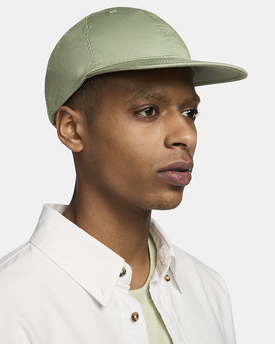 Nike Club Unstructured Flat-Bill Cap - Oil Green/Oil Green