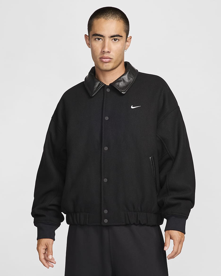 California Swoosh Black White varsity Sweater