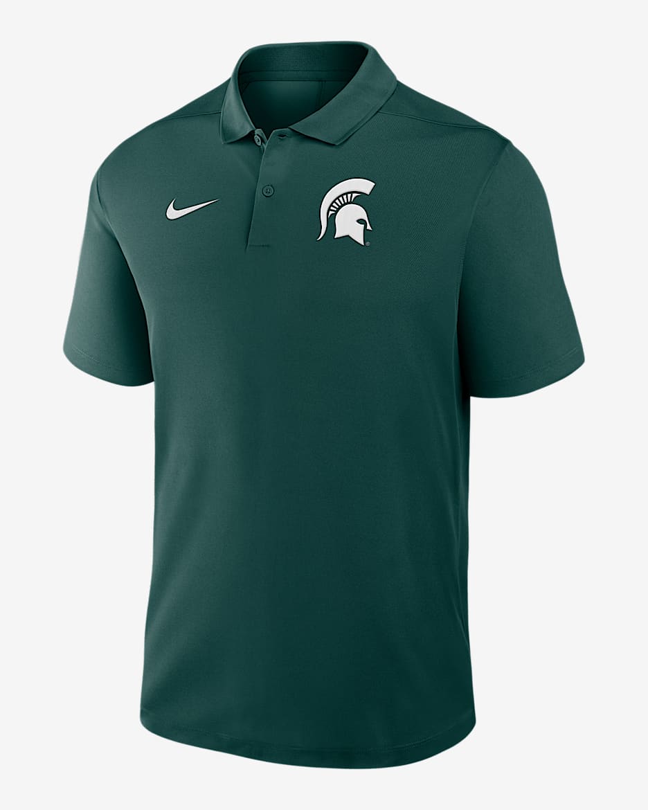 Michigan State Primetime Victory Primary Logo Men's Nike Dri-FIT College Polo - Pro Green