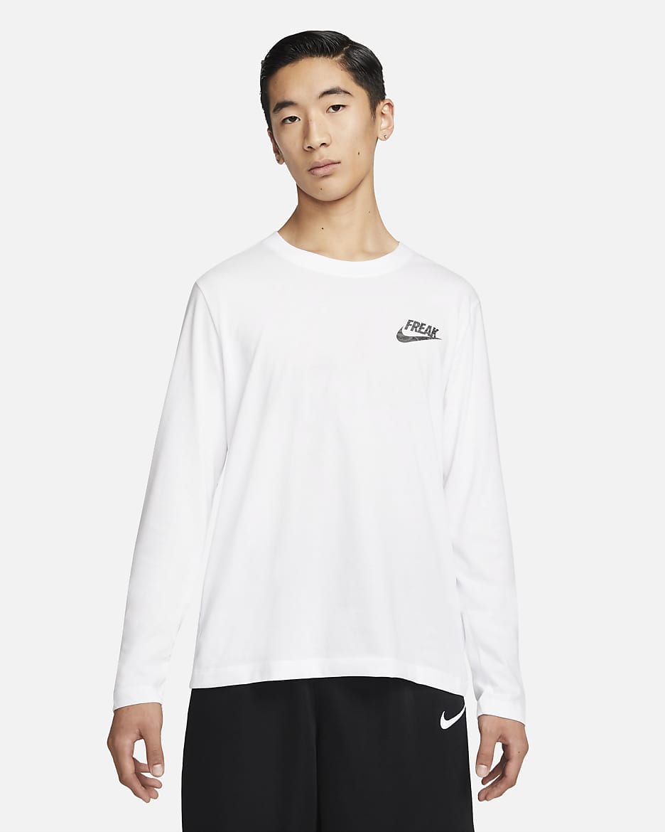 Nike Dri-FIT Giannis Swoosh Freak Men's Basketball Long-Sleeve T-Shirt - White