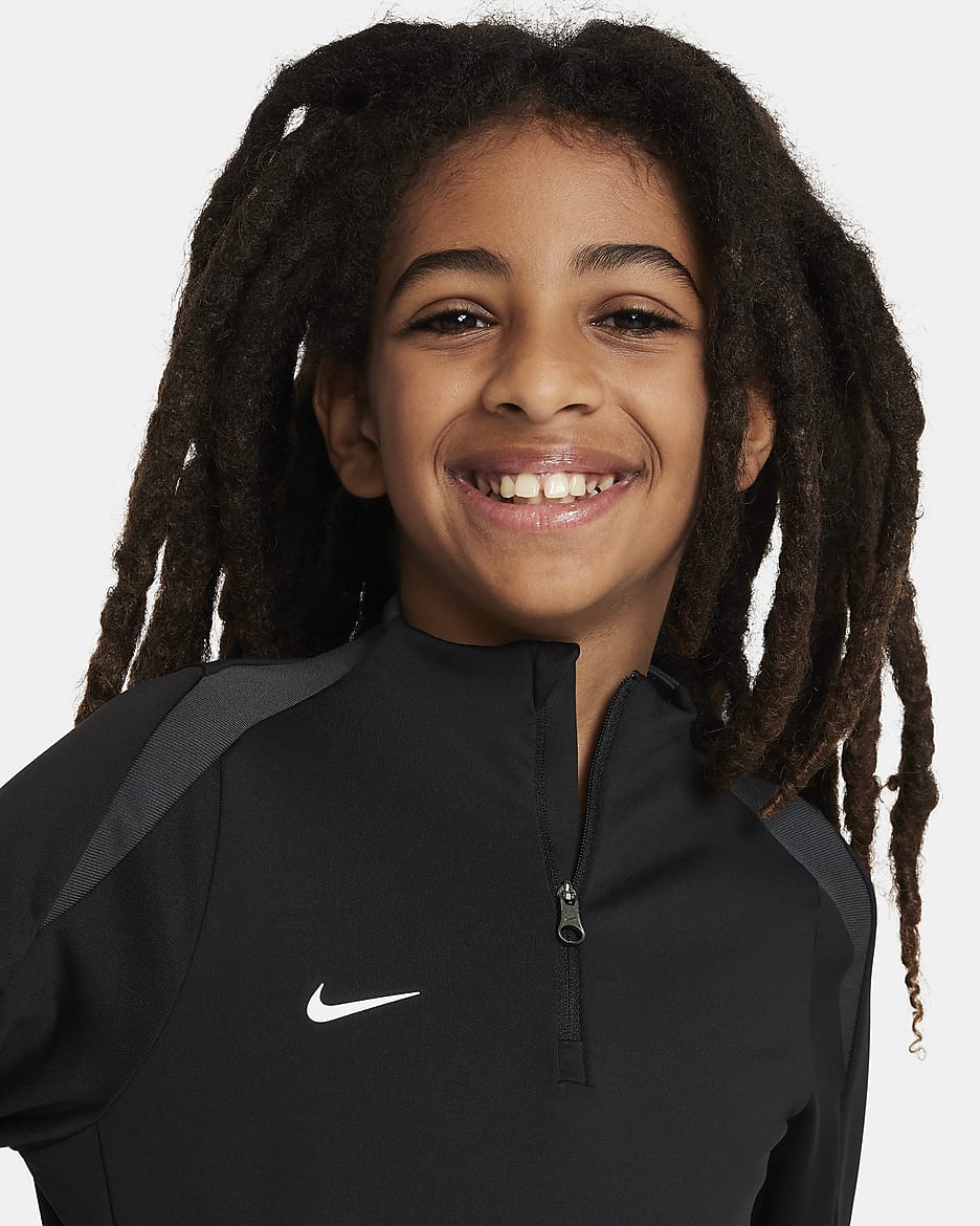 Nike Dri-FIT Strike voetbaltrainingstop voor kids - Zwart/Zwart/Anthracite/Wit