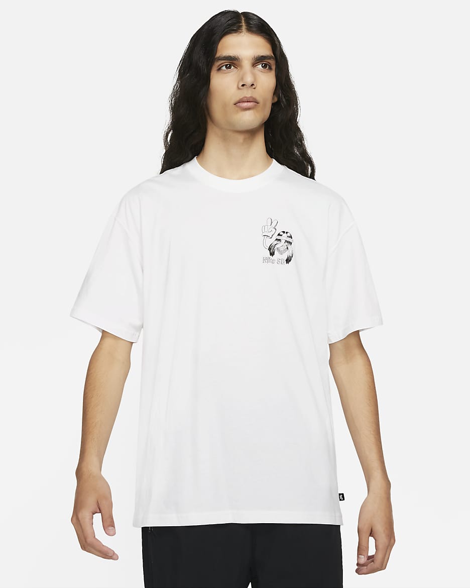 Playera de skateboarding para hombre Nike SB - Blanco/Negro