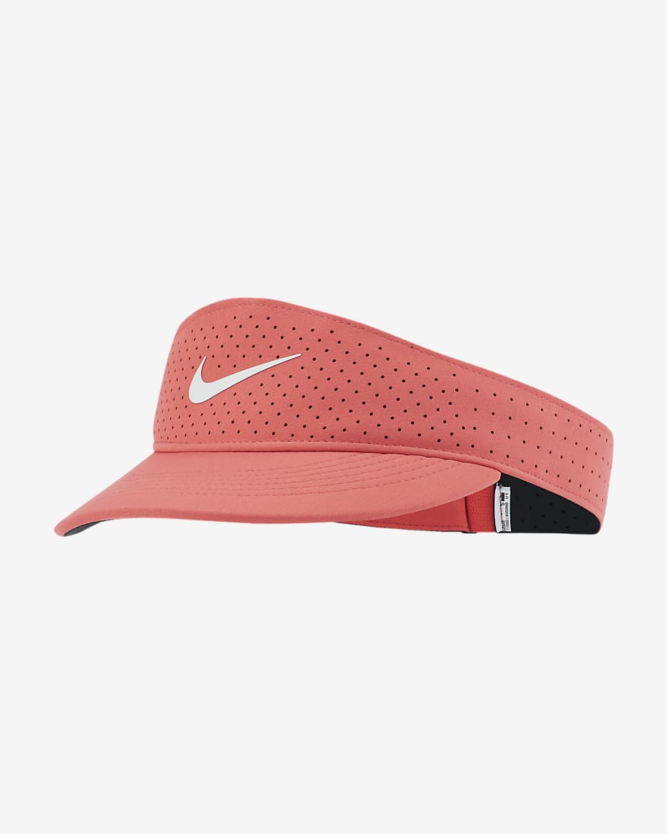 หมวกไวเซอร์เทนนิสผู้หญิง NikeCourt Advantage - Magic Ember/ขาว
