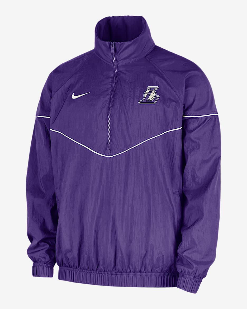 Los Angeles Lakers Courtside Windrunner Men's Nike NBA Anorak Jacket - Field Purple/Sail