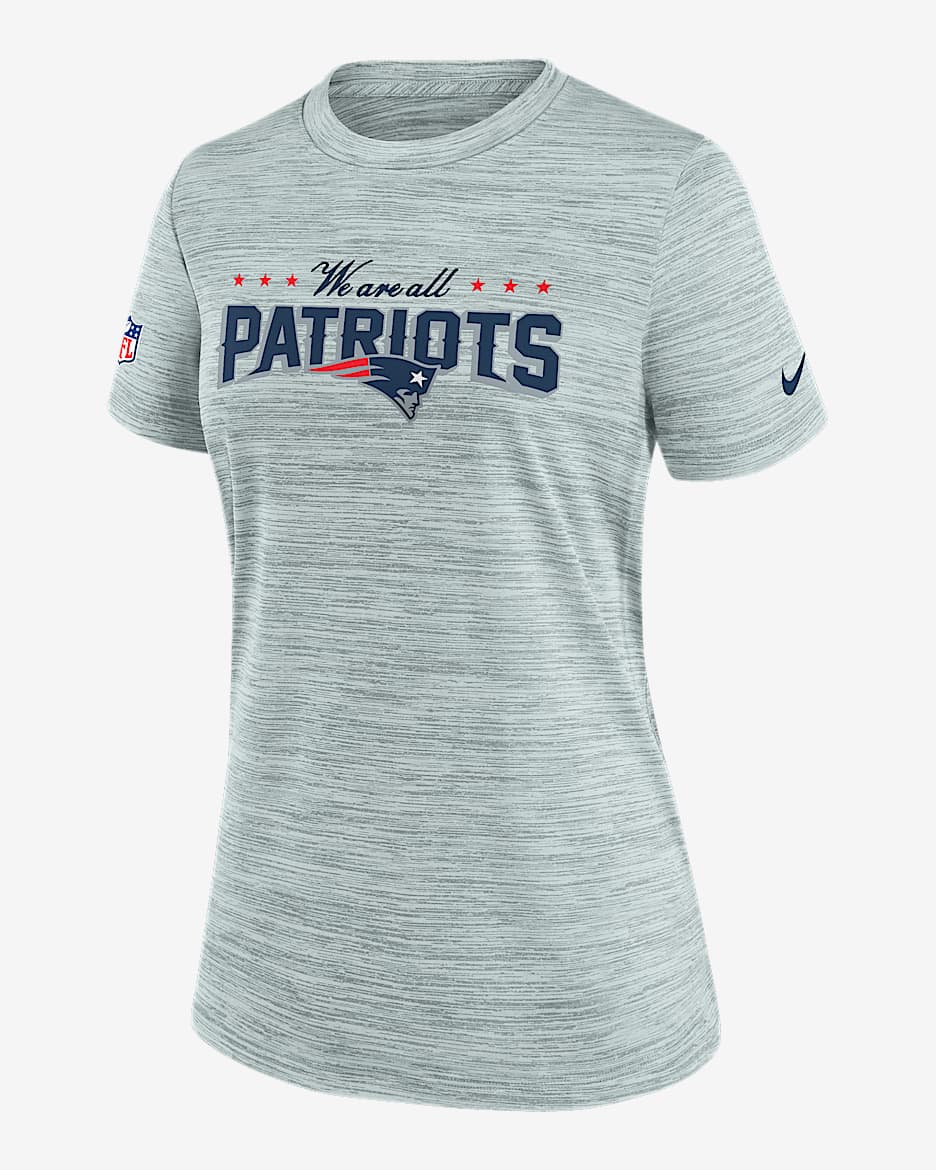 New England Patriots Rivalries Collection Sideline Velocity Women's Nike Dri-FIT NFL T-Shirt - Silver