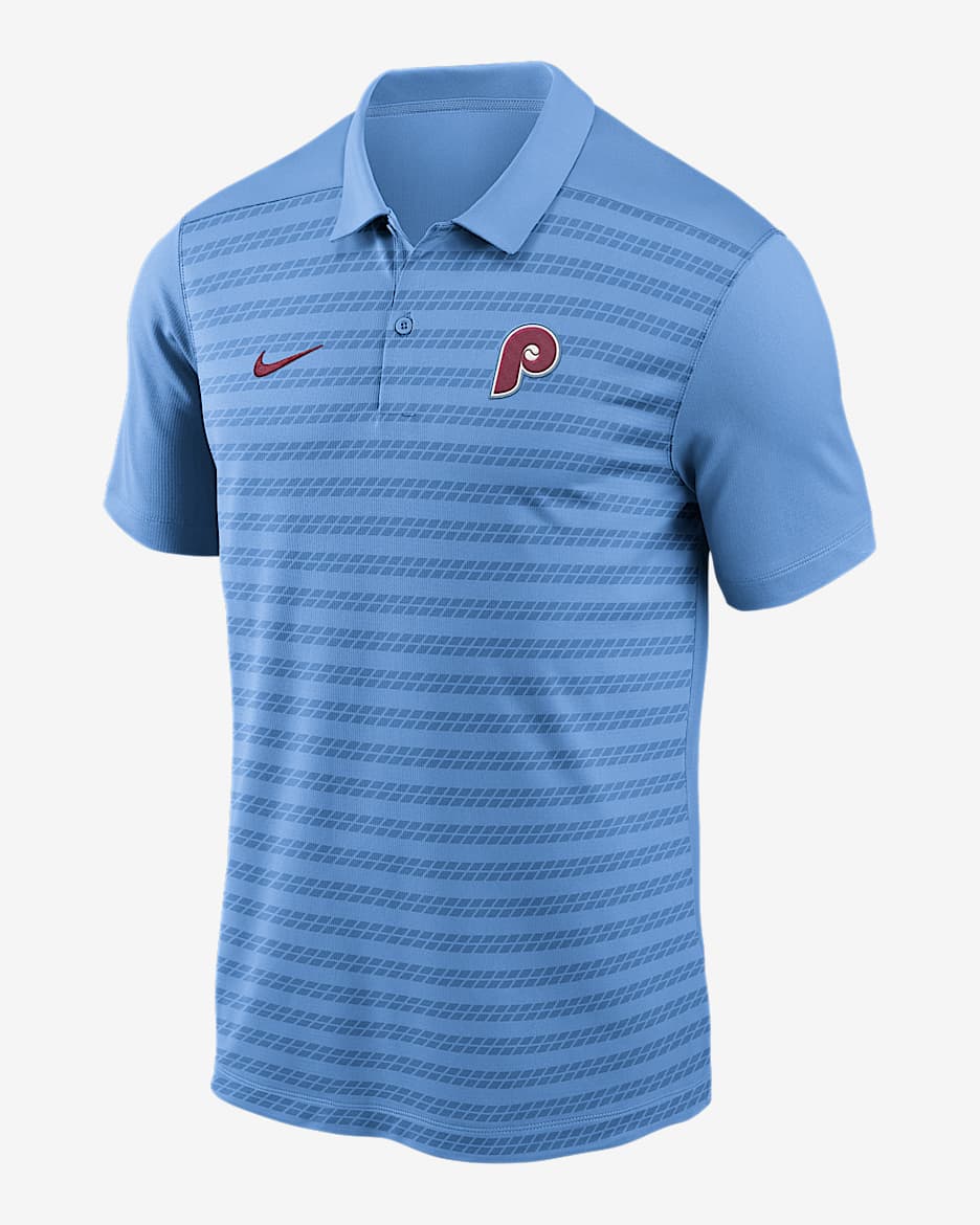 Polo Nike Dri-FIT de la MLB para hombre Philadelphia Phillies Authentic Collection Victory - Azul claro