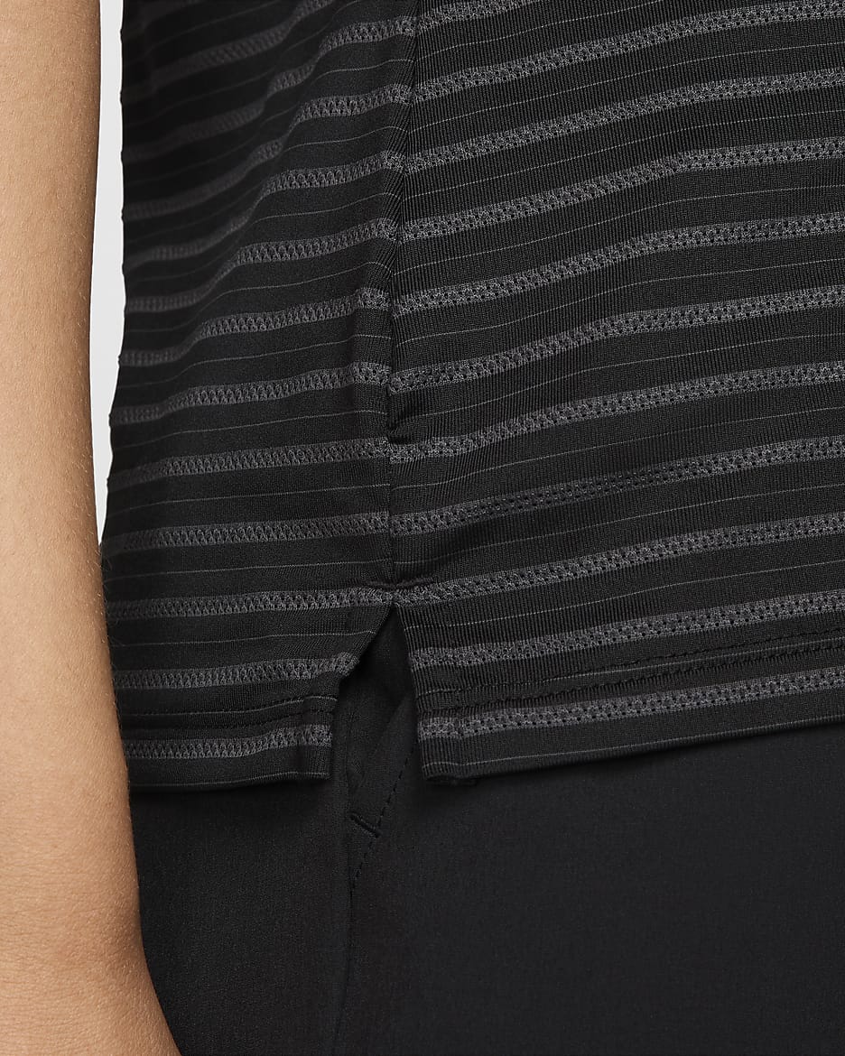 Nike Victory Women's Dri-FIT Short-Sleeve Striped Golf Polo - Black/Anthracite/White