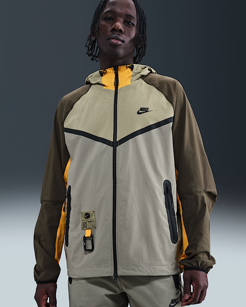 Chamarra Windrunner de tejido Woven de cierre completo para hombre Nike Tech - Oliva neutro/Reloj de sol
