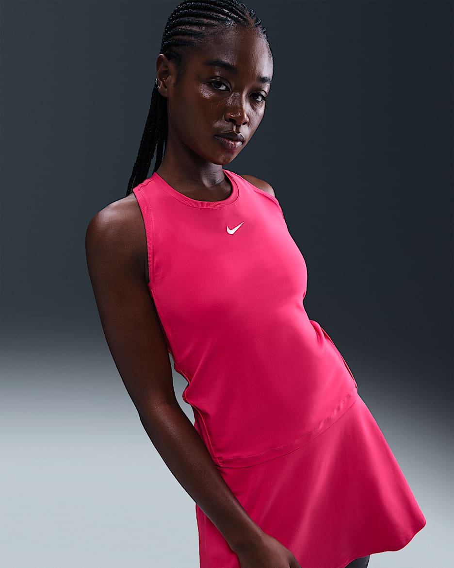 Nike Victory Women's Dri-FIT Tennis Tank Top - Rush Pink/White
