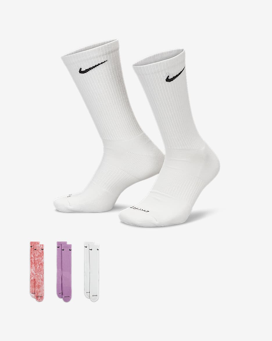 Nike Everyday Plus Cushioned Crew Socks (3 Pairs) - Multi-Color