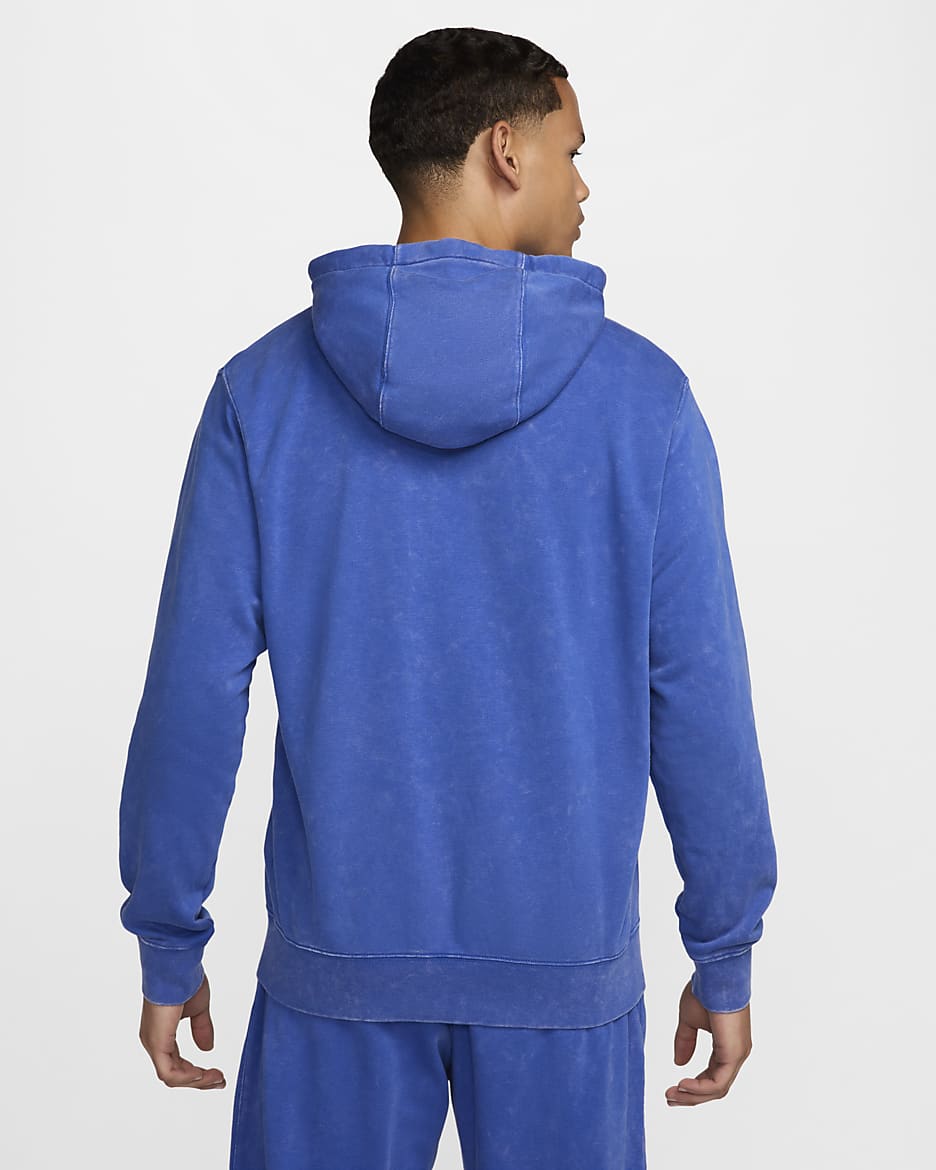 Sweat à capuche et zip en molleton Nike Football FC Barcelona Club 3e tenue pour homme - Hyper Royal/Lime Blast