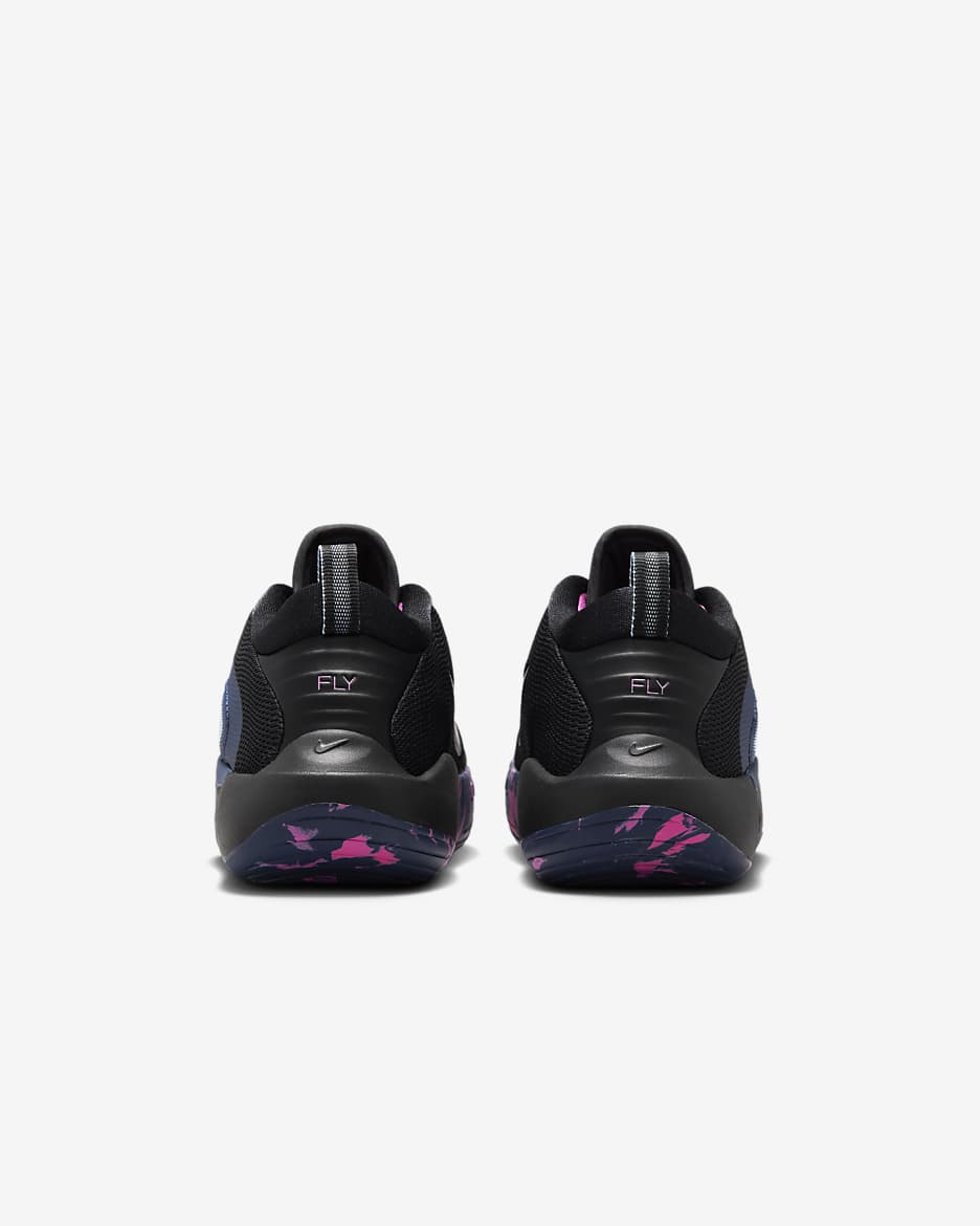 Nike IsoFly Big Kids' Basketball Shoes - Black/Midnight Navy/Aluminum/Playful Pink