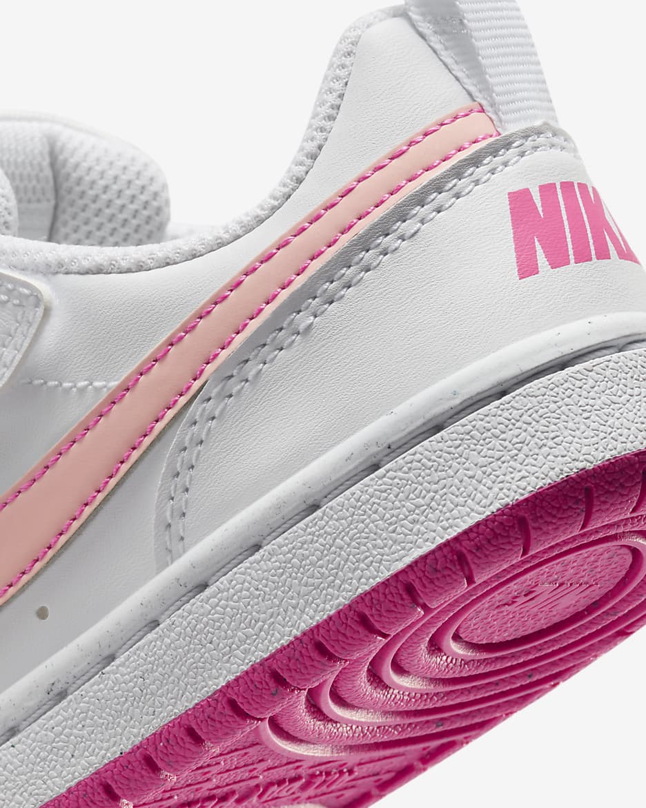 Nike Court Borough Low Recraft Younger Kids' Shoes - White/Pinksicle/Arctic Orange