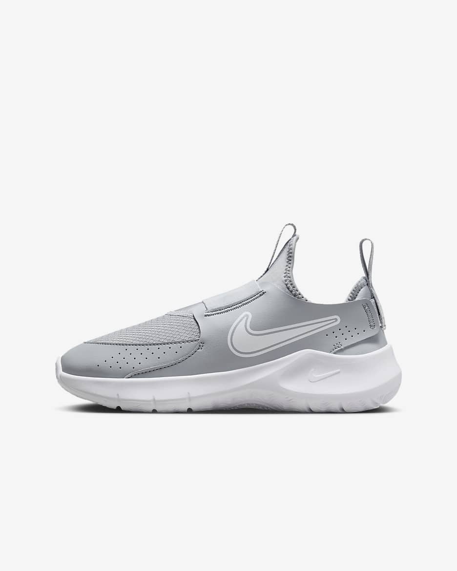 Nike Flex Runner 3-løbesko til vej til større børn - Wolf Grey/hvid