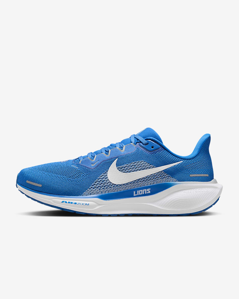 Nike Pegasus 41 NFL Detroit Lions Men's Road Running Shoes - Battle Blue/White/Wolf Grey/White