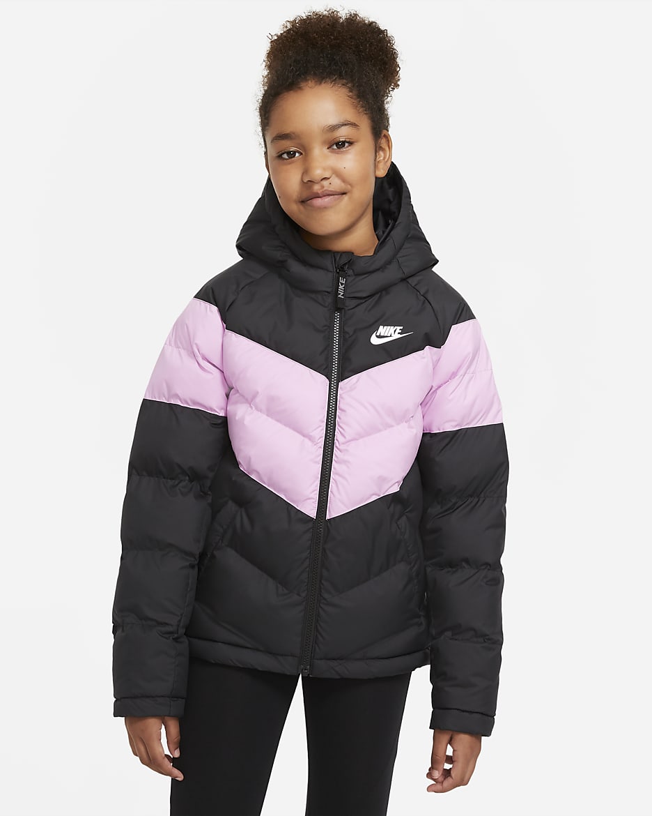 Nike Sportswear Big Kids' Synthetic-Fill Jacket - Black/Light Arctic Pink/Black/White