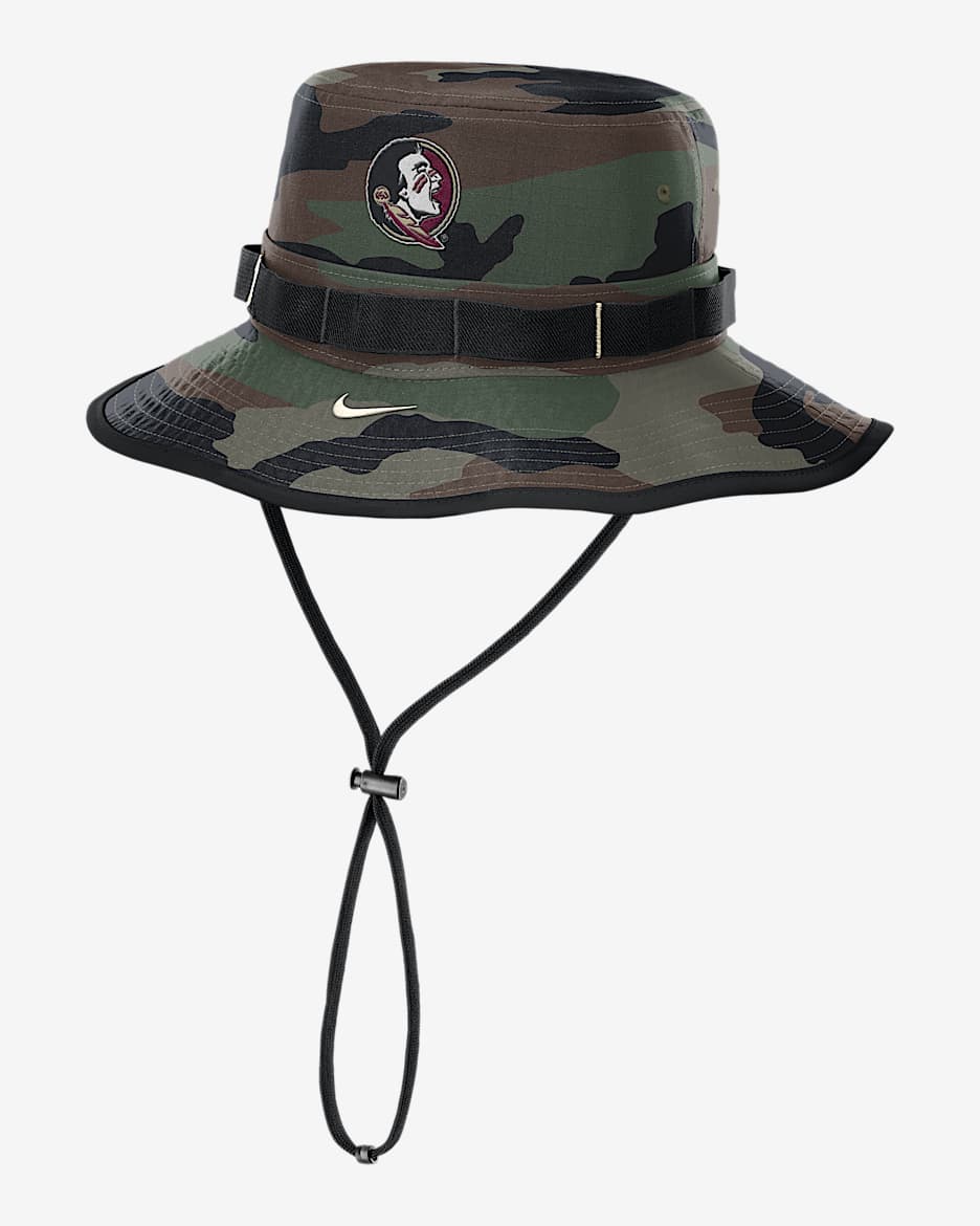 Florida State 2025 Military Appreciation Boonie Men's Nike Dri-FIT College Bucket Hat - Olive