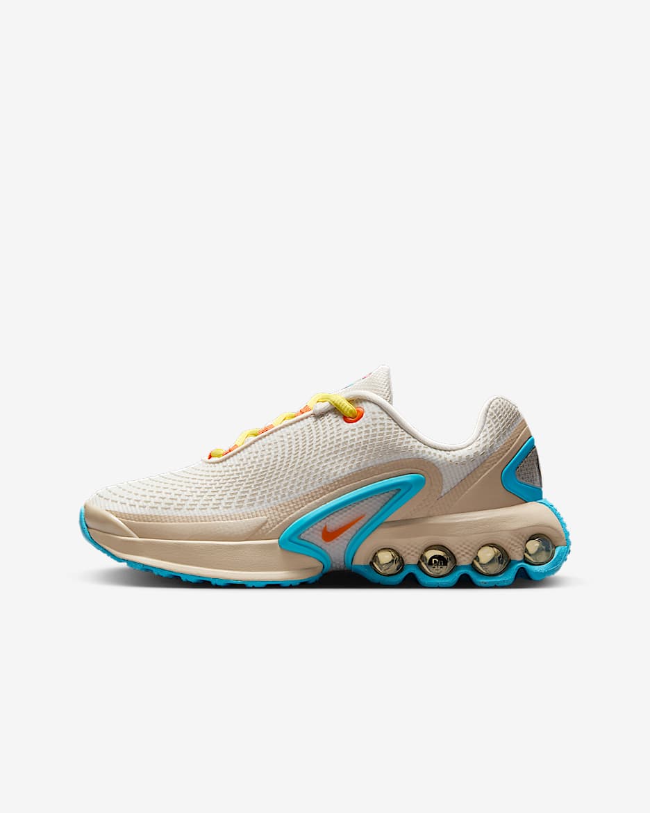 Tenis para niños grandes Nike Air Max Dn - Fantasma/Duna/Azul báltico/Naranja seguridad