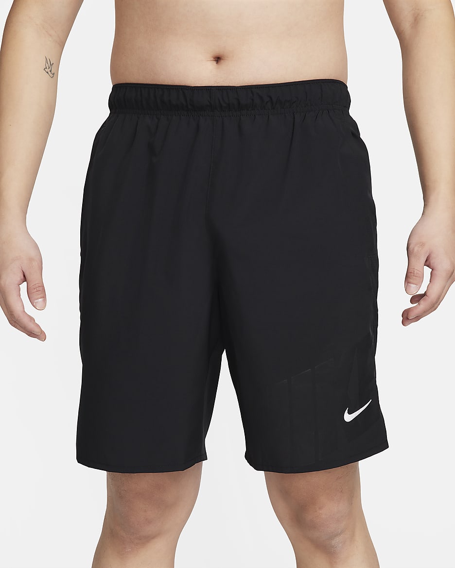 Nike Challenger Men's Dri-FIT 9" Unlined Running Shorts - Black/Black/Black/White