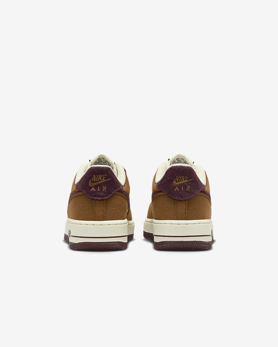 Nike Air Force 1 LV8 Older Kids' Shoes - Light British Tan/Coconut Milk/Gum Dark Brown/Burgundy Crush