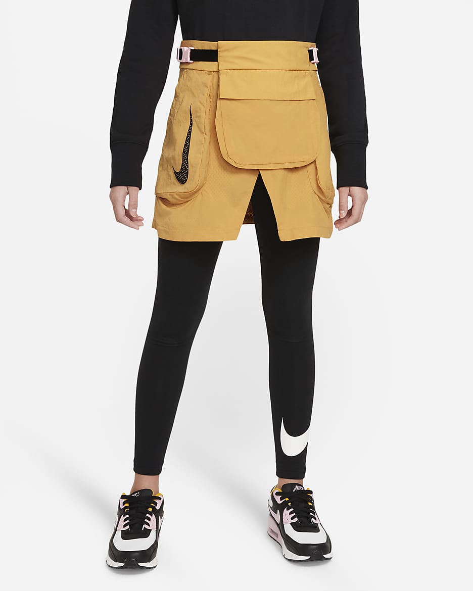 Nike Big Kids' (Girls') Convertible Cargo Skirt - Bucktan/Black/Arctic Punch/Arctic Punch