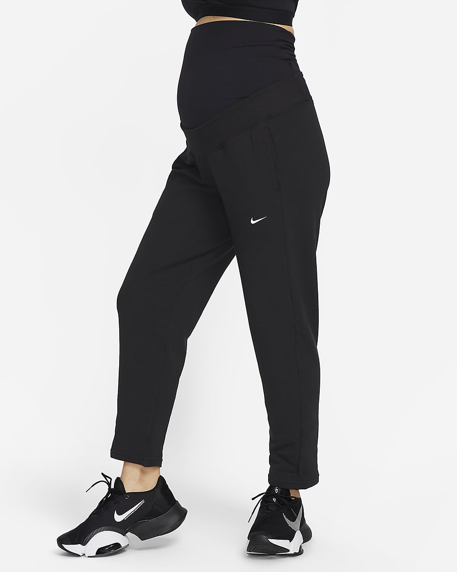 Nike One (M) Women's French Terry Pants (Maternity) - Black/White