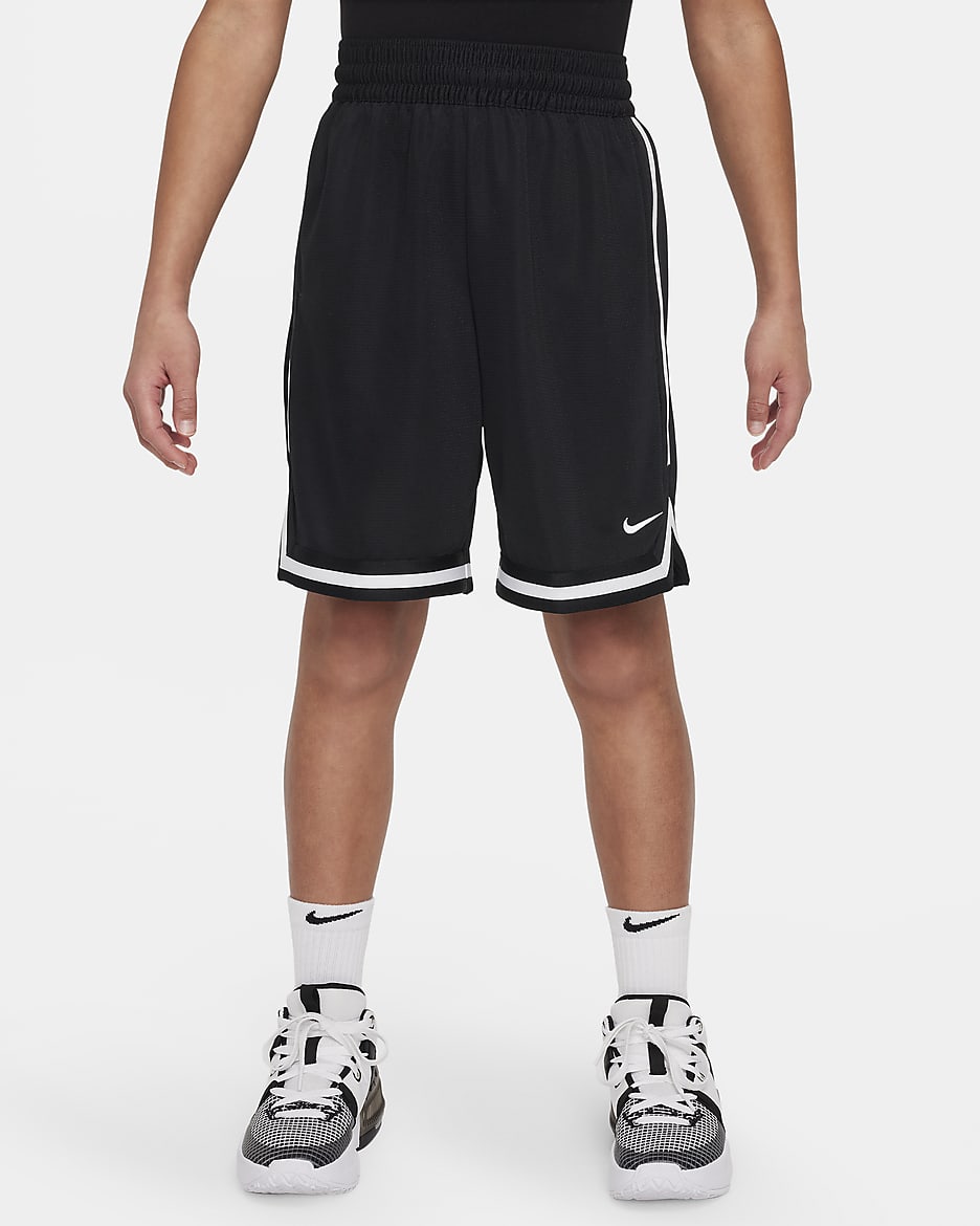 Shorts de básquetbol para niños talla grande Nike Dri-FIT DNA - Negro/Blanco